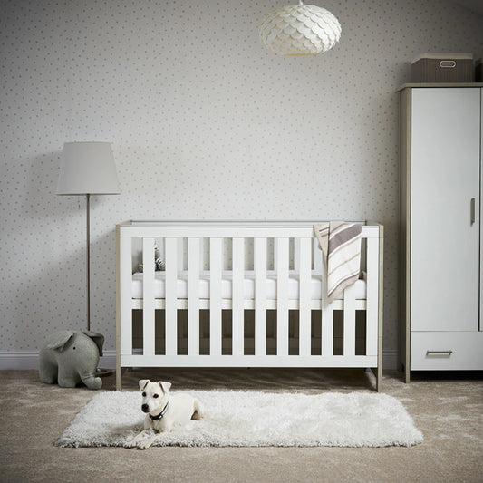 Obaby Nika Cot Bed - Grey Wash & White