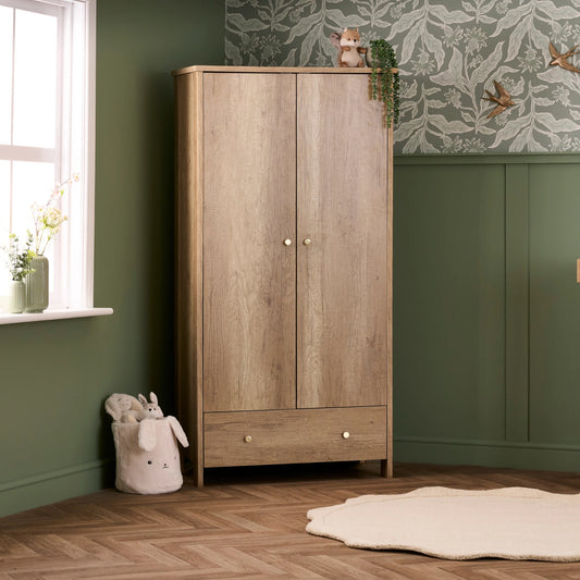 Obaby Nika Double Wardrobe - Oak