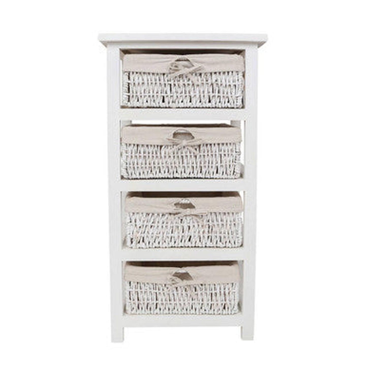 Orsina 4 Maize Baskets Storage Unit - White