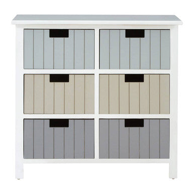 Orsina New England 6 Drawers Chest - White