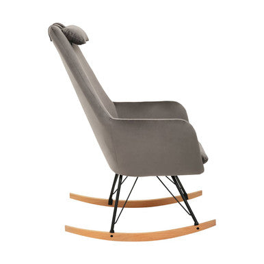 Orsina Stockholm Velvet Rocking Chair - Grey