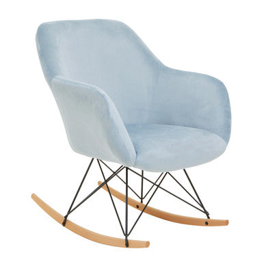 Orsina Stockholm Small Velvet Rocking Chair - Blue