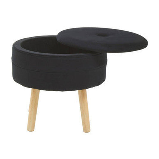 Orsina Ivy Velvet Stool - Black