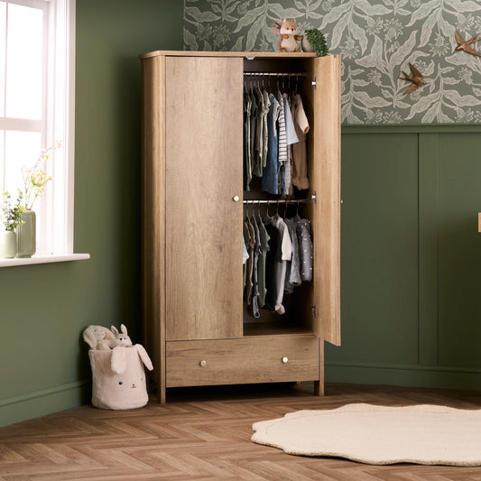 Obaby Nika Double Wardrobe - Oak
