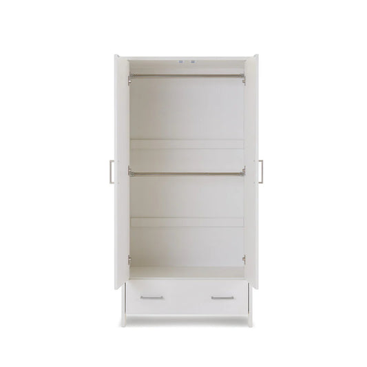 Obaby Nika Double Wardrobe - White Wash