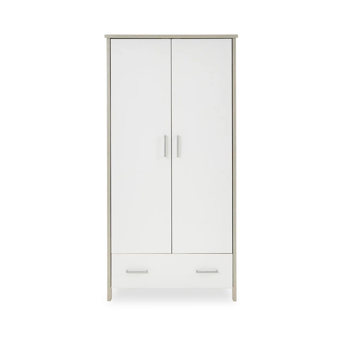 Obaby Nika Double Wardrobe - Grey Wash & White