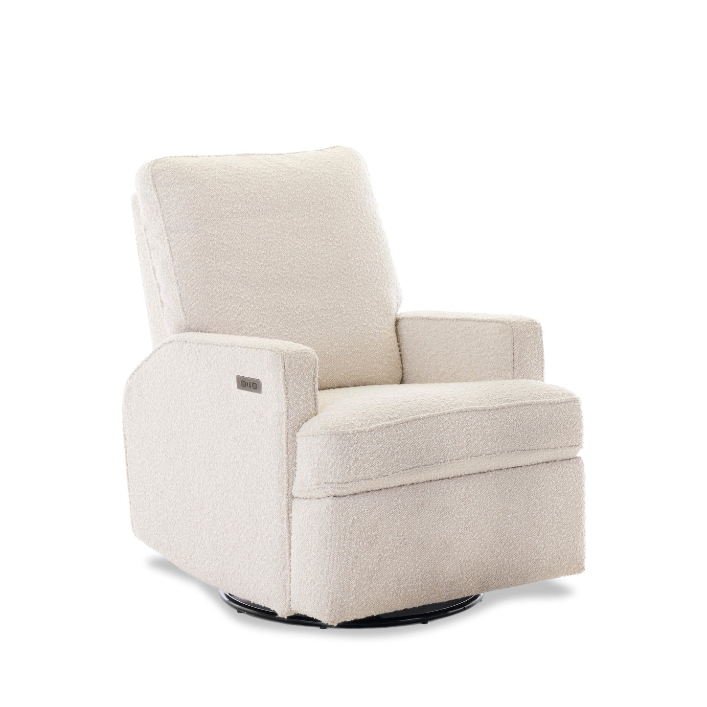 Obaby Madison Electric Swivel Glider Recliner Chair - Bouclé Style