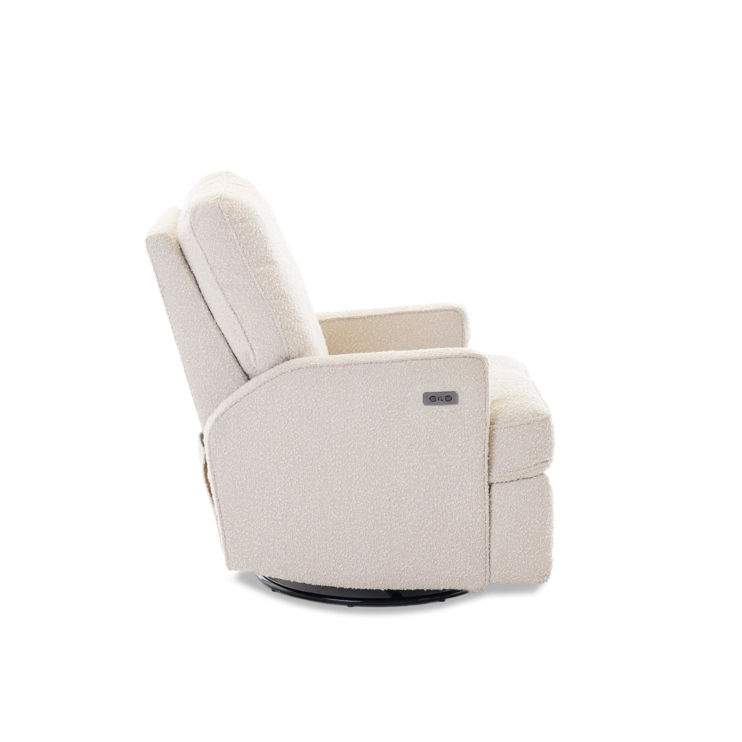 Obaby Madison Electric Swivel Glider Recliner Chair - Bouclé Style