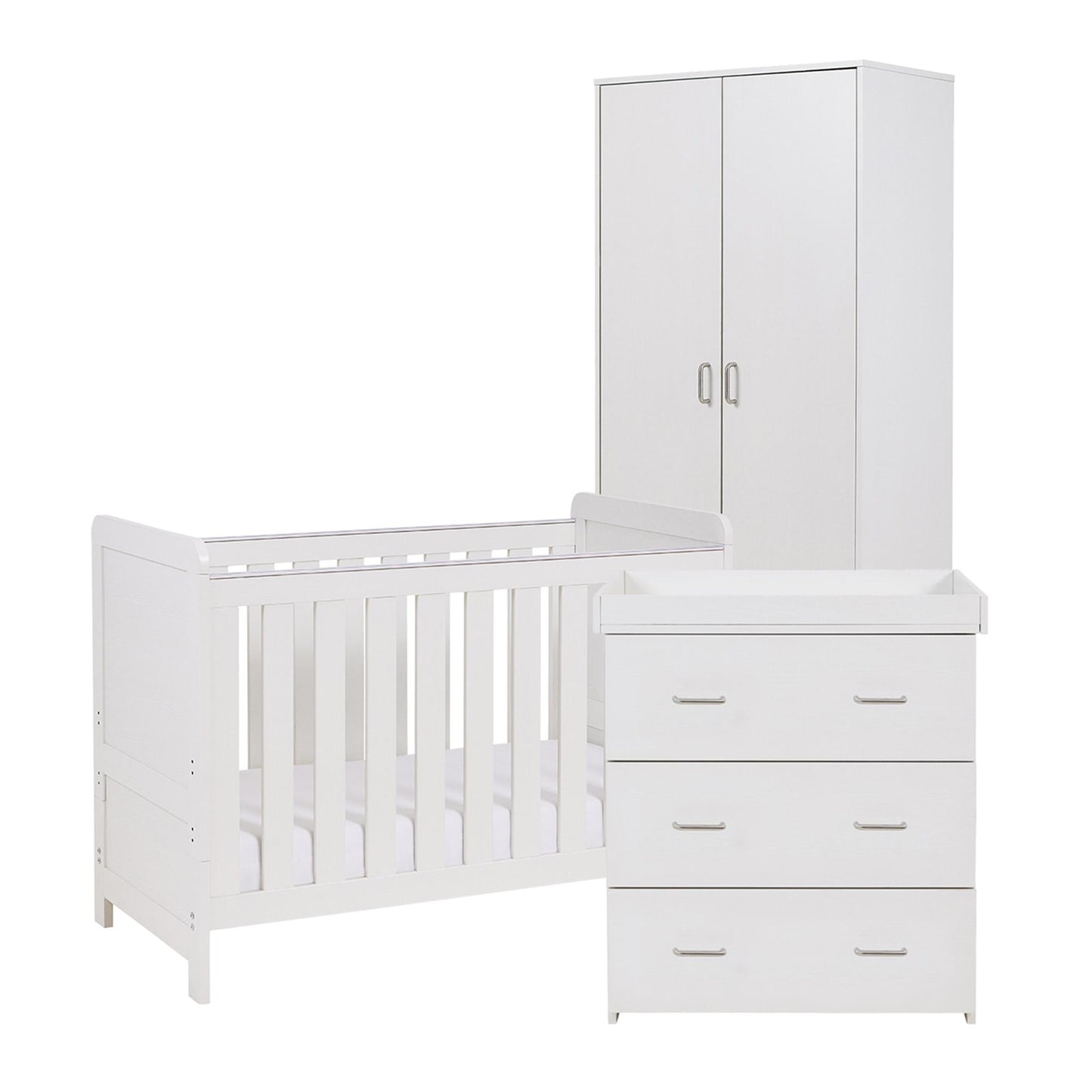 Babymore Caro Mini 3 Piece Room Set - White Wash-Dreamy Nursery