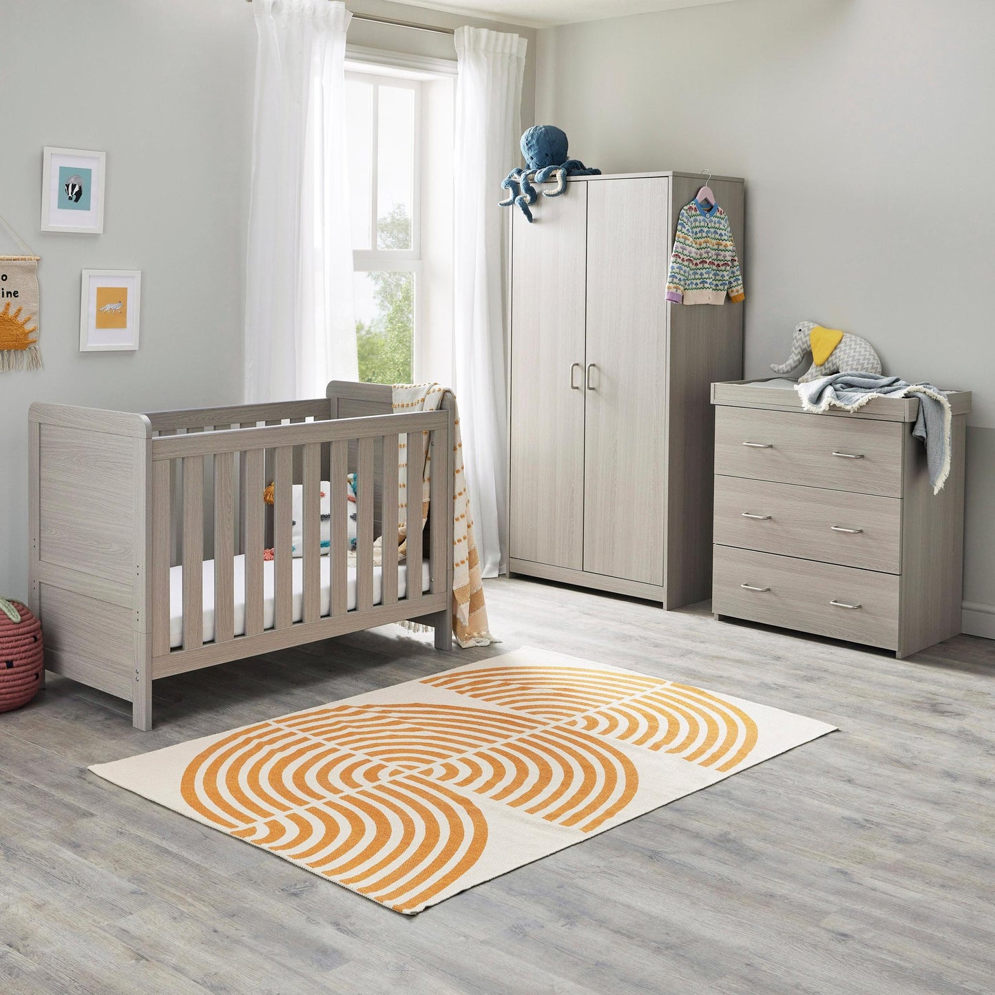 Babymore Caro Mini 3 Piece Room Set - Grey Wash-Dreamy Nursery