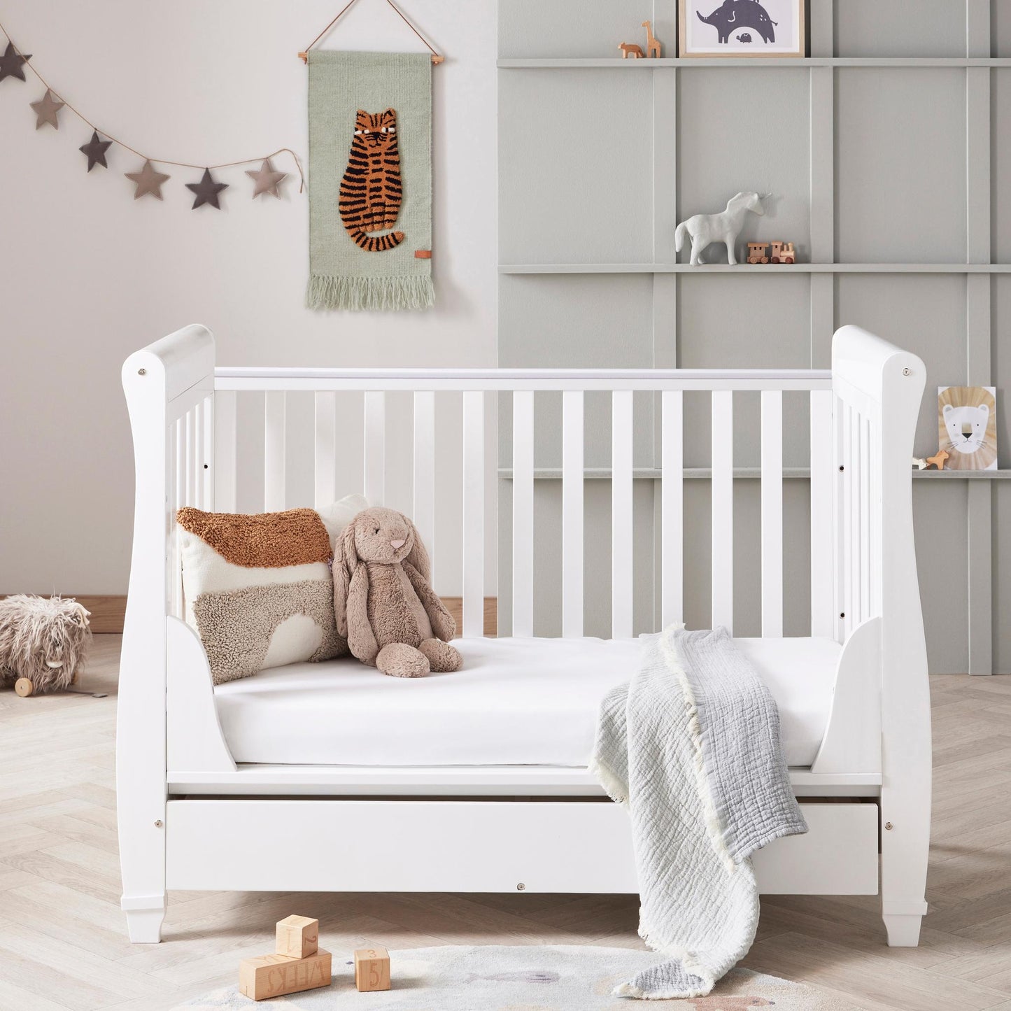 Babymore Eva Mini 3 Piece Nursery Room Set - White-Dreamy Nursery
