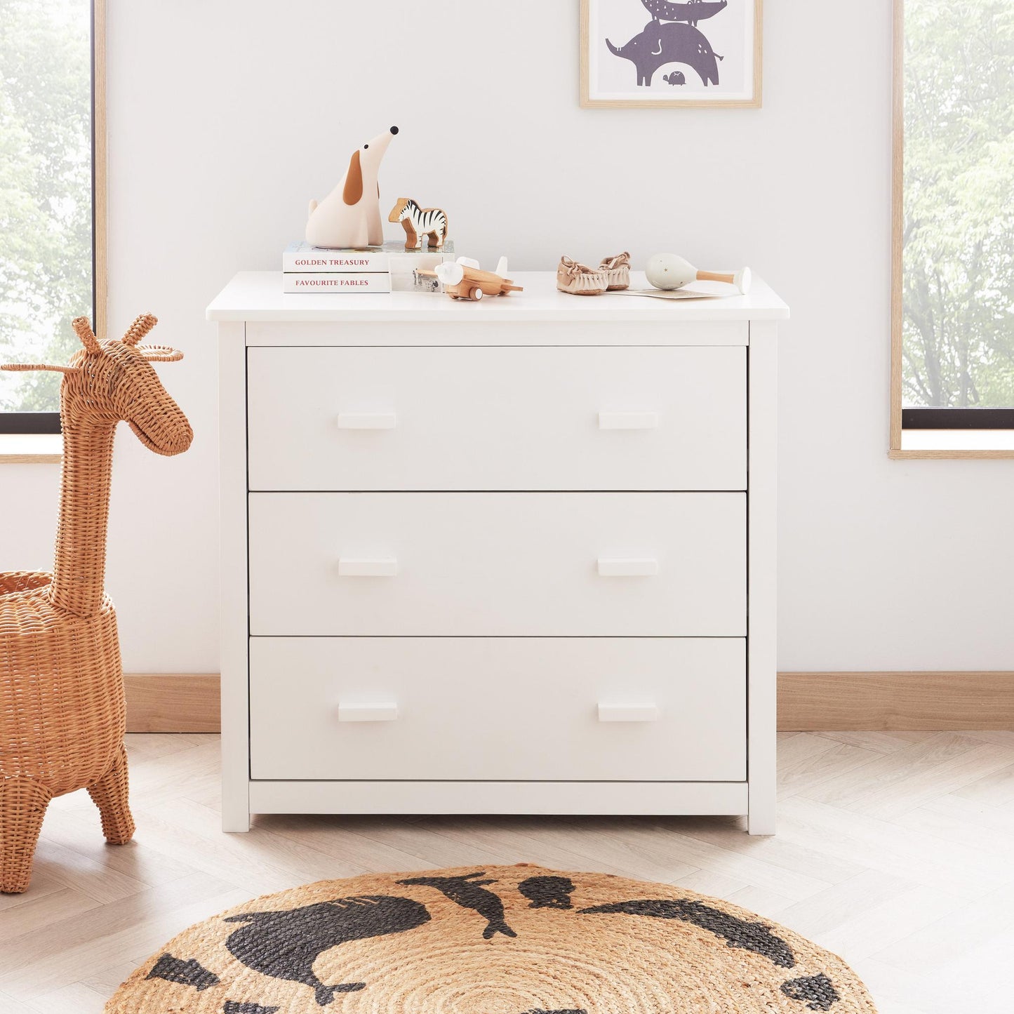 Babymore Eva Mini 3 Piece Nursery Room Set - White-Dreamy Nursery
