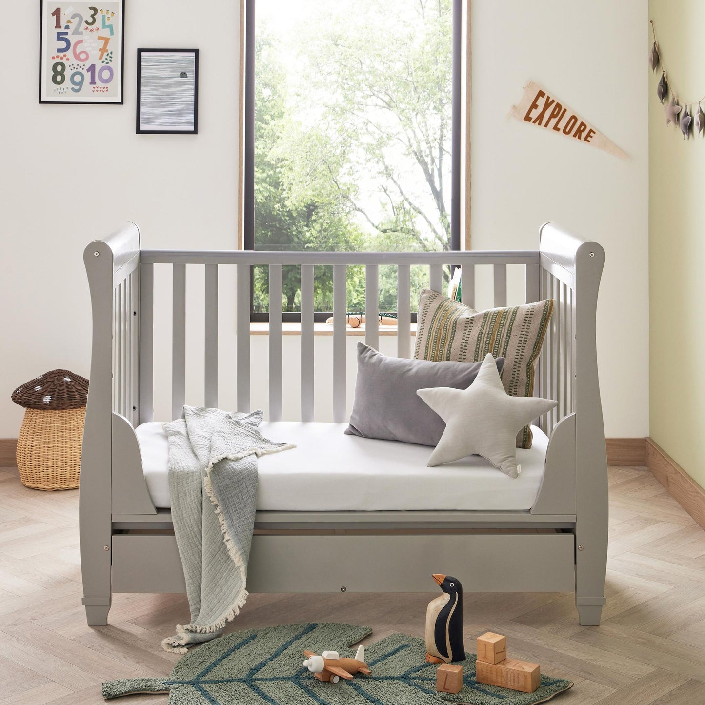 Babymore Eva Mini 3 Piece Nursery Room Set - Grey-Dreamy Nursery