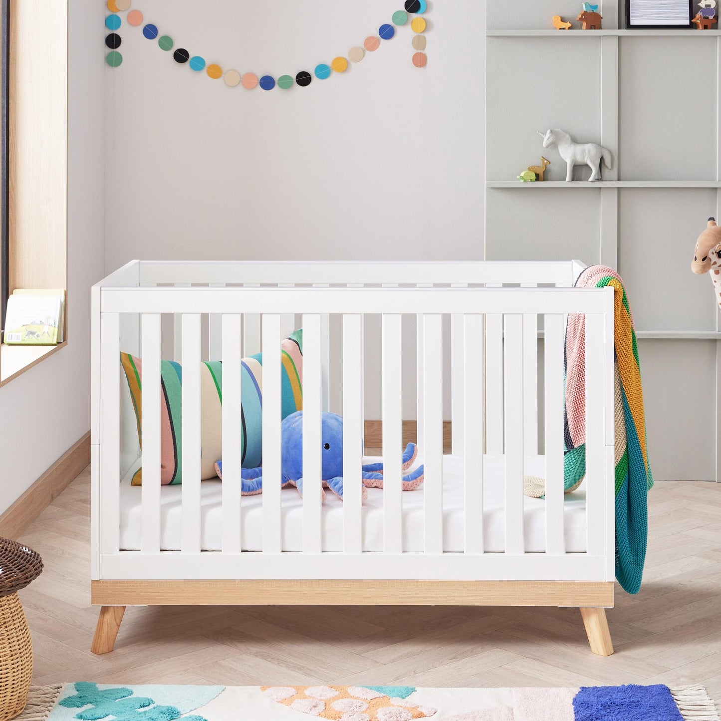 Babymore Mona Mini 3 Piece Nursery Room Set - White-Dreamy Nursery