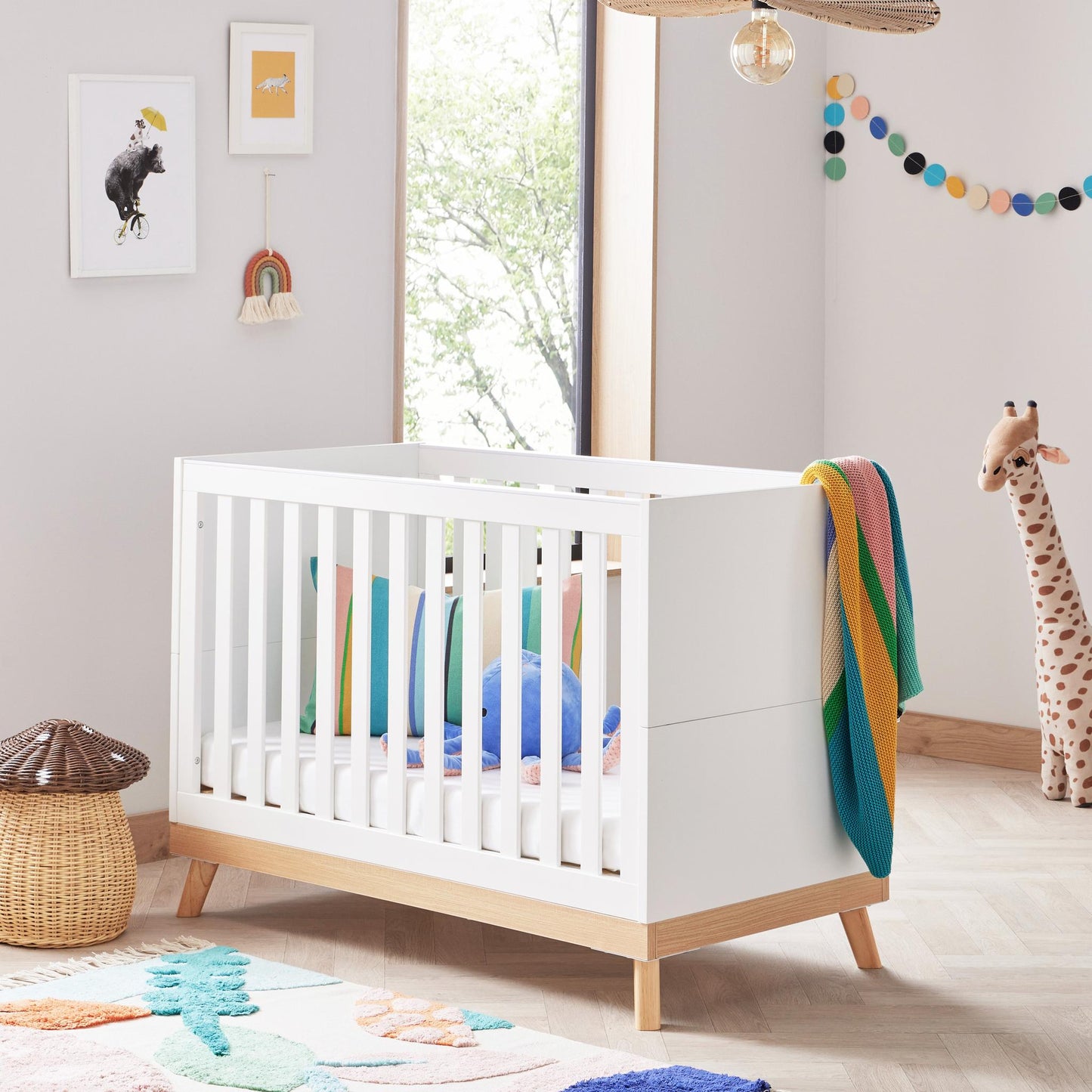 Babymore Mona Mini 3 Piece Nursery Room Set - White-Dreamy Nursery