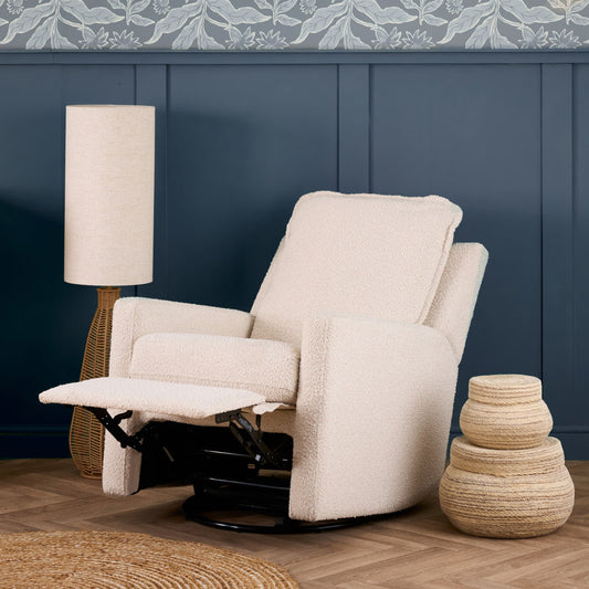 Obaby Denver Swivel Glider Recliner Chair - Bouclé