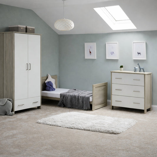 Obaby Nika Mini 3 Piece Room Set - Grey Wash & White