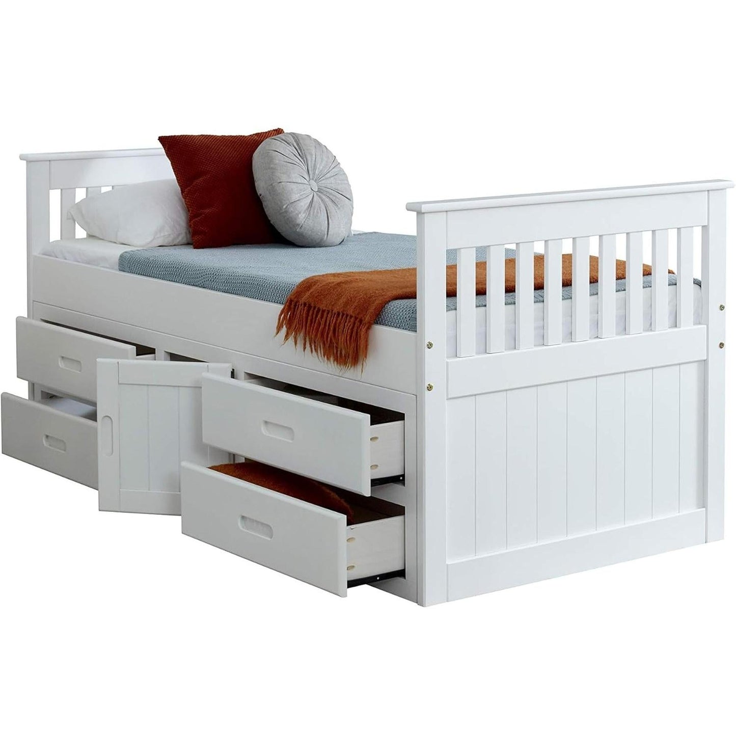 Amani Captains Storage Bed - White-Dreamy Nursery