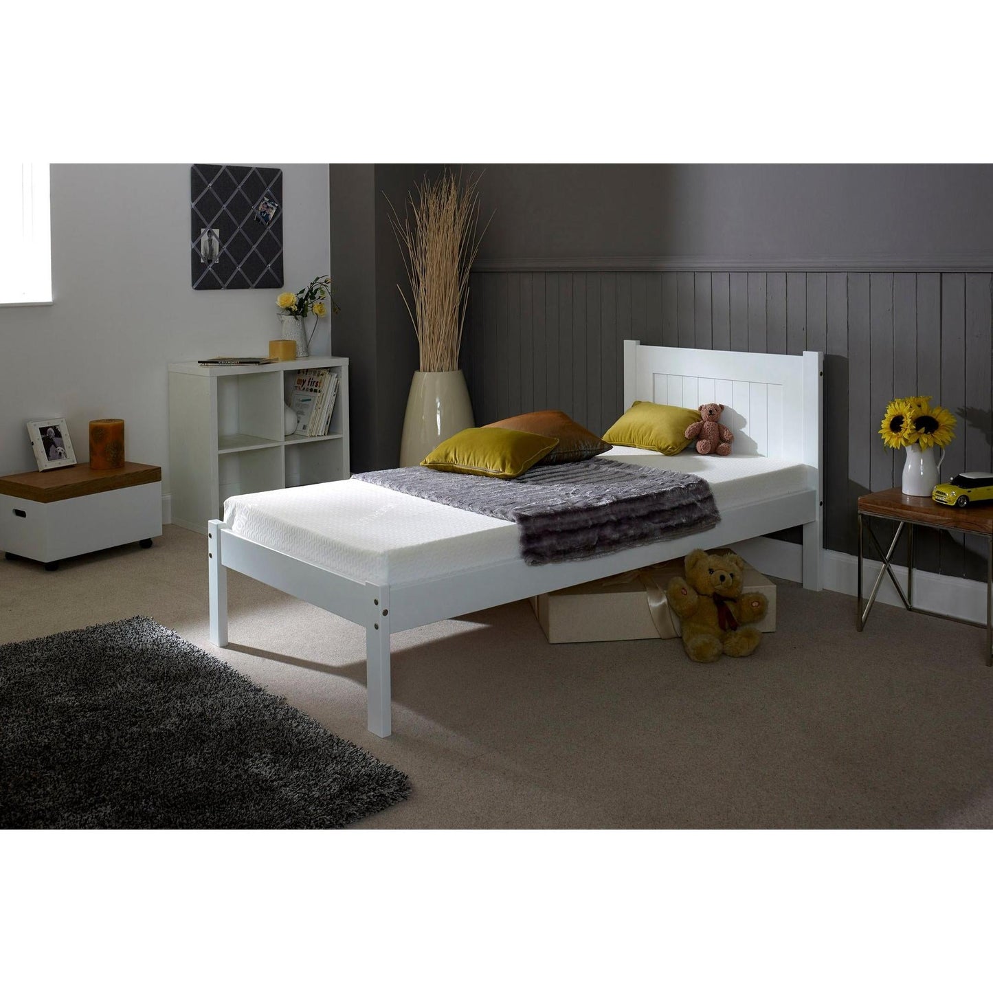 Amani Clifton Single Bed - White-Dreamy Nursery