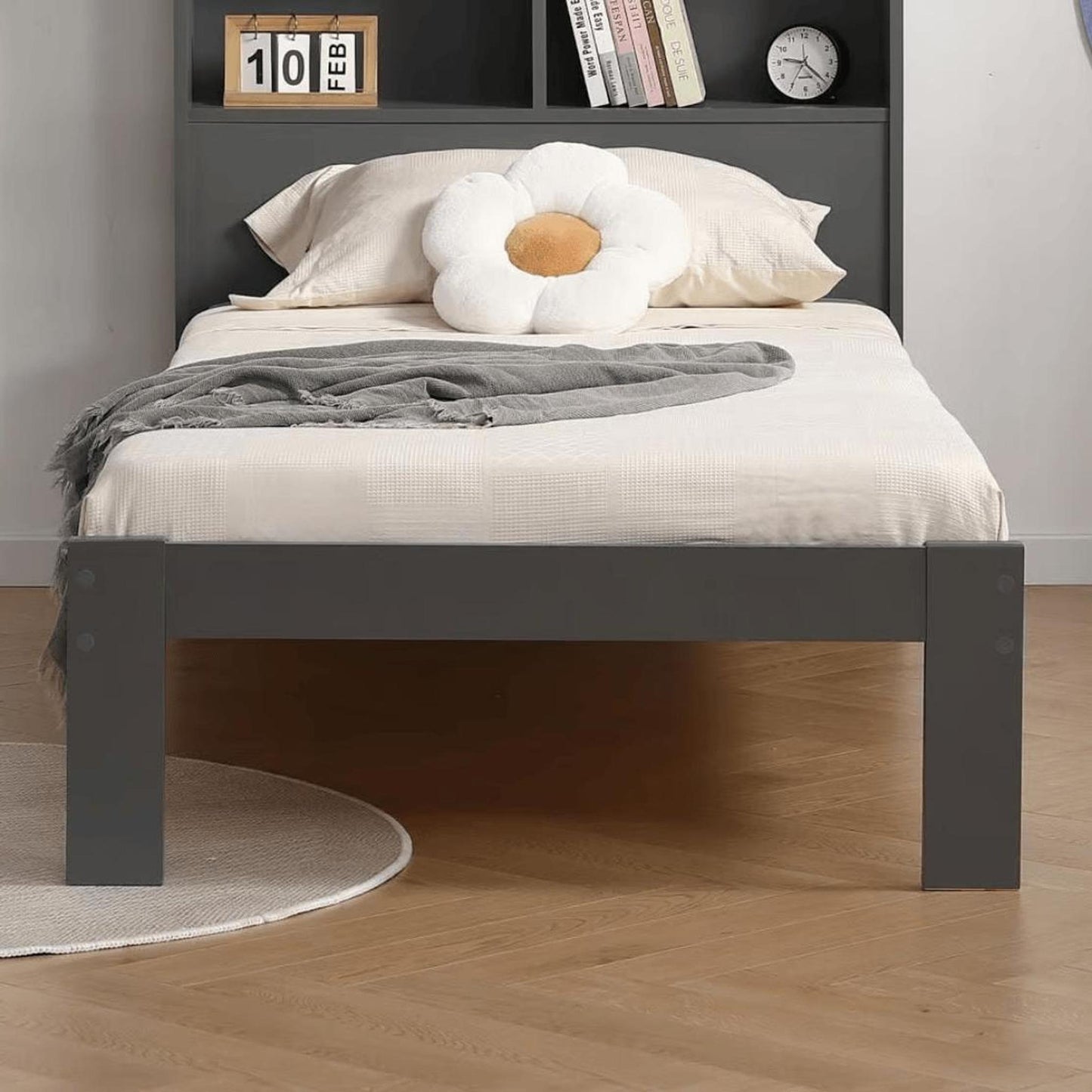 Amani Easton Single Shelf Bed - Grey-Dreamy Nursery