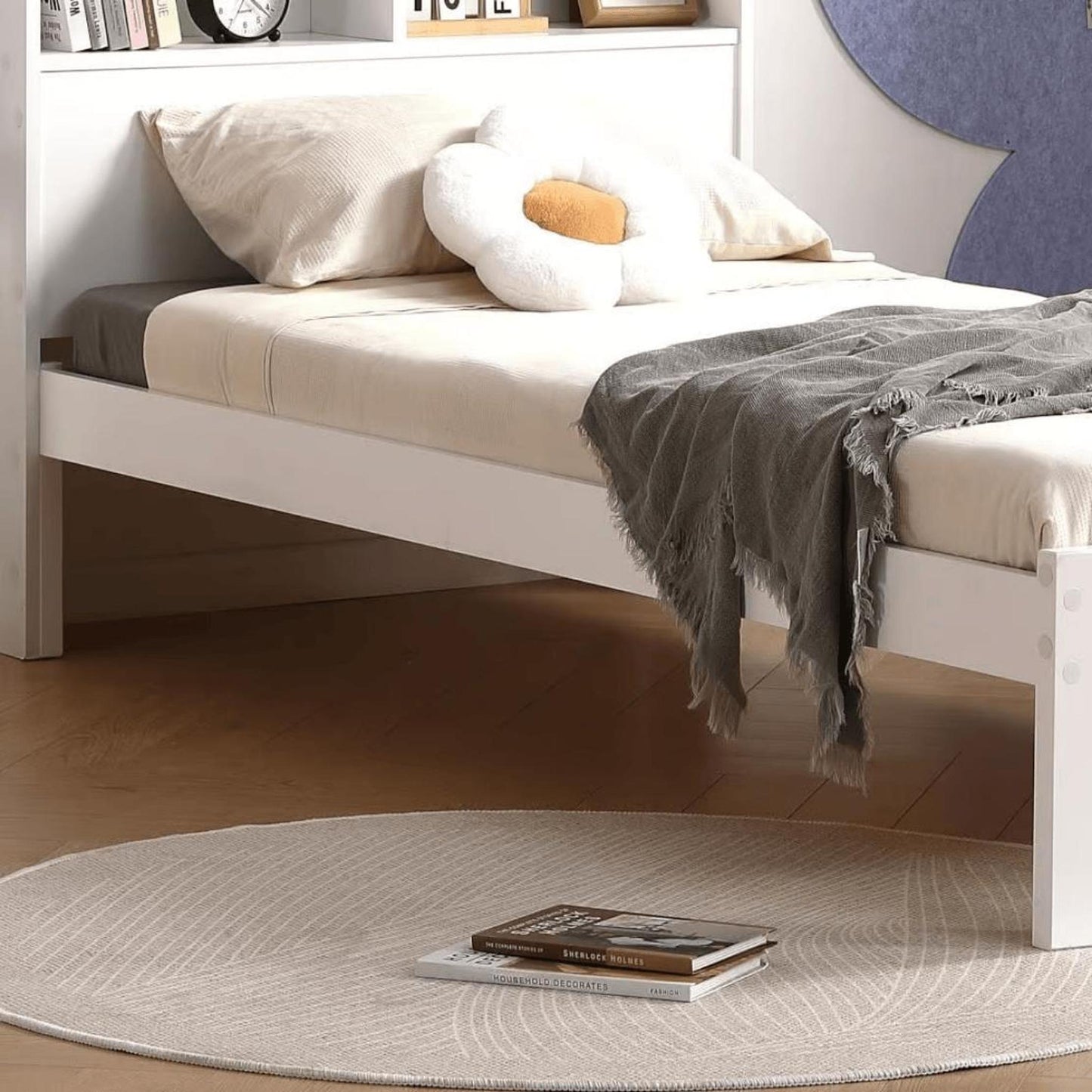 Amani Easton Single Shelf Bed - White-Dreamy Nursery