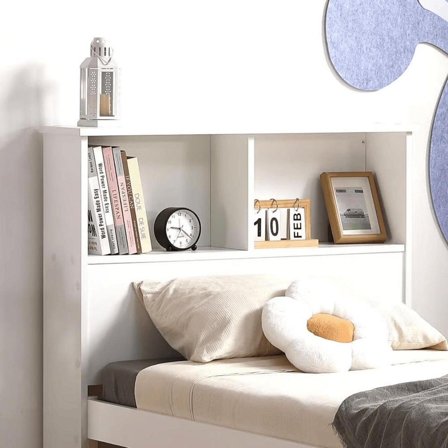 Amani Easton Single Shelf Bed - White-Dreamy Nursery