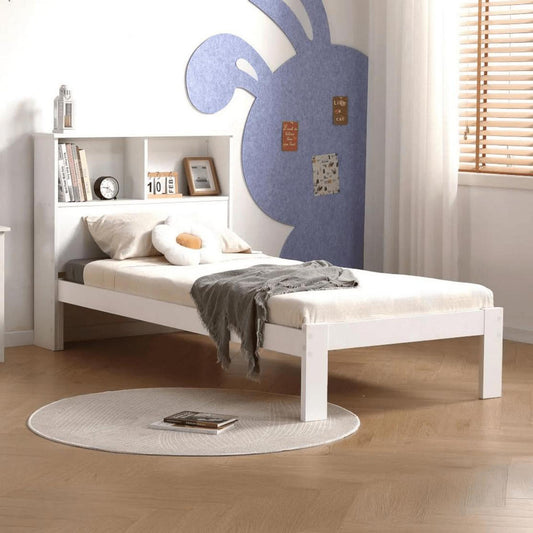 Amani Easton Single Shelf Bed - White-Dreamy Nursery