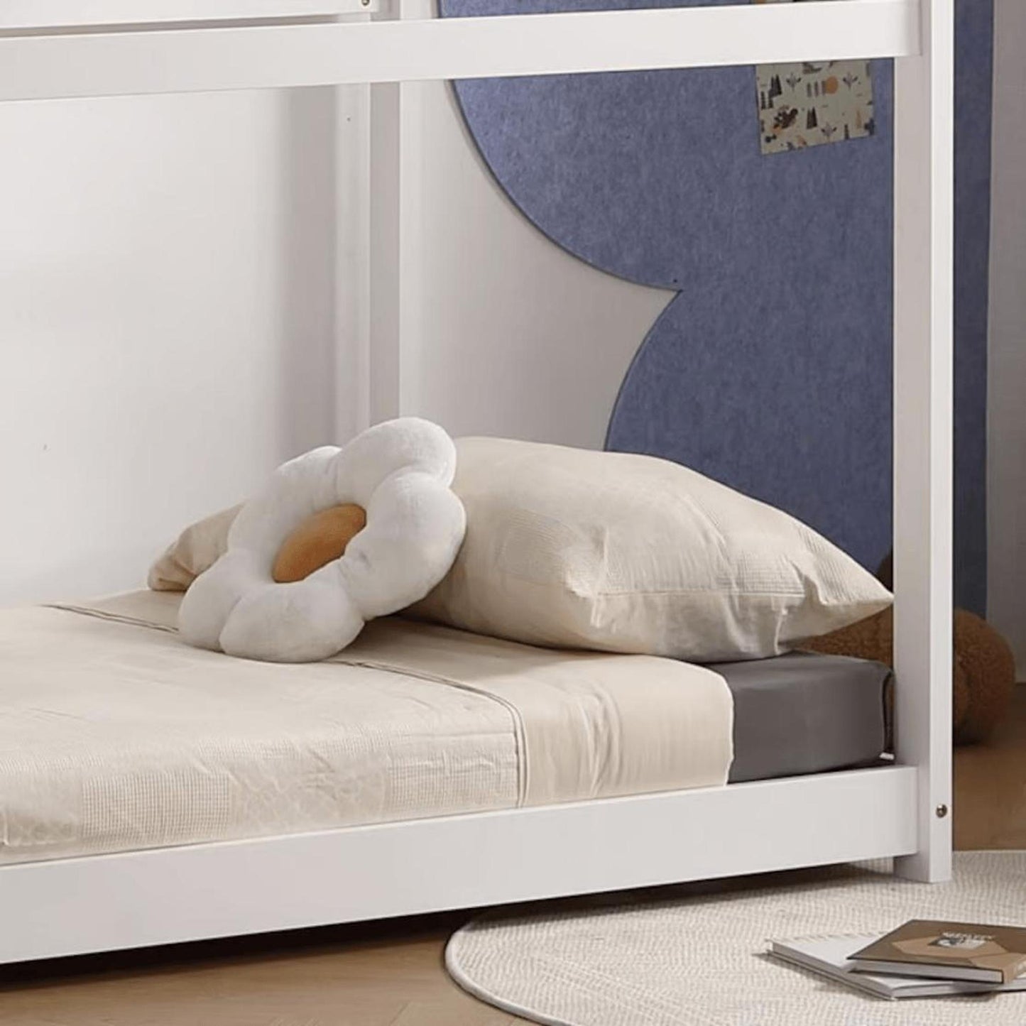 Amani Ely Montessori Style House Bed - White-Dreamy Nursery