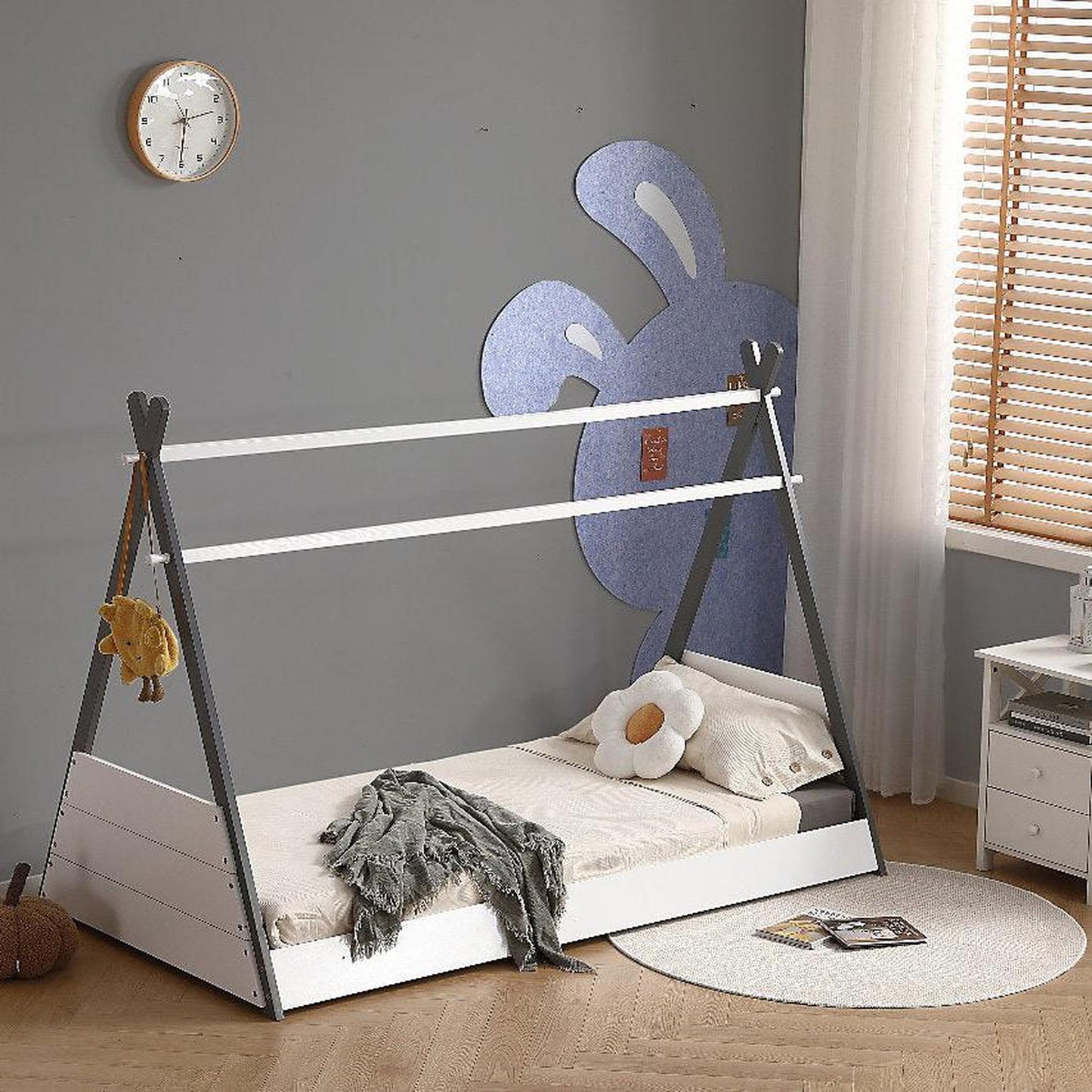 Amani Exeter Teepee Bed - Grey & White-Dreamy Nursery