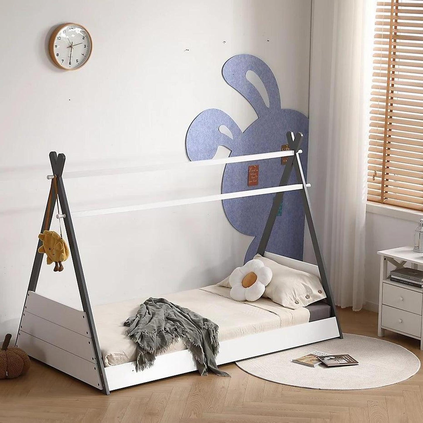 Amani Exeter Teepee Bed - Grey & White-Dreamy Nursery