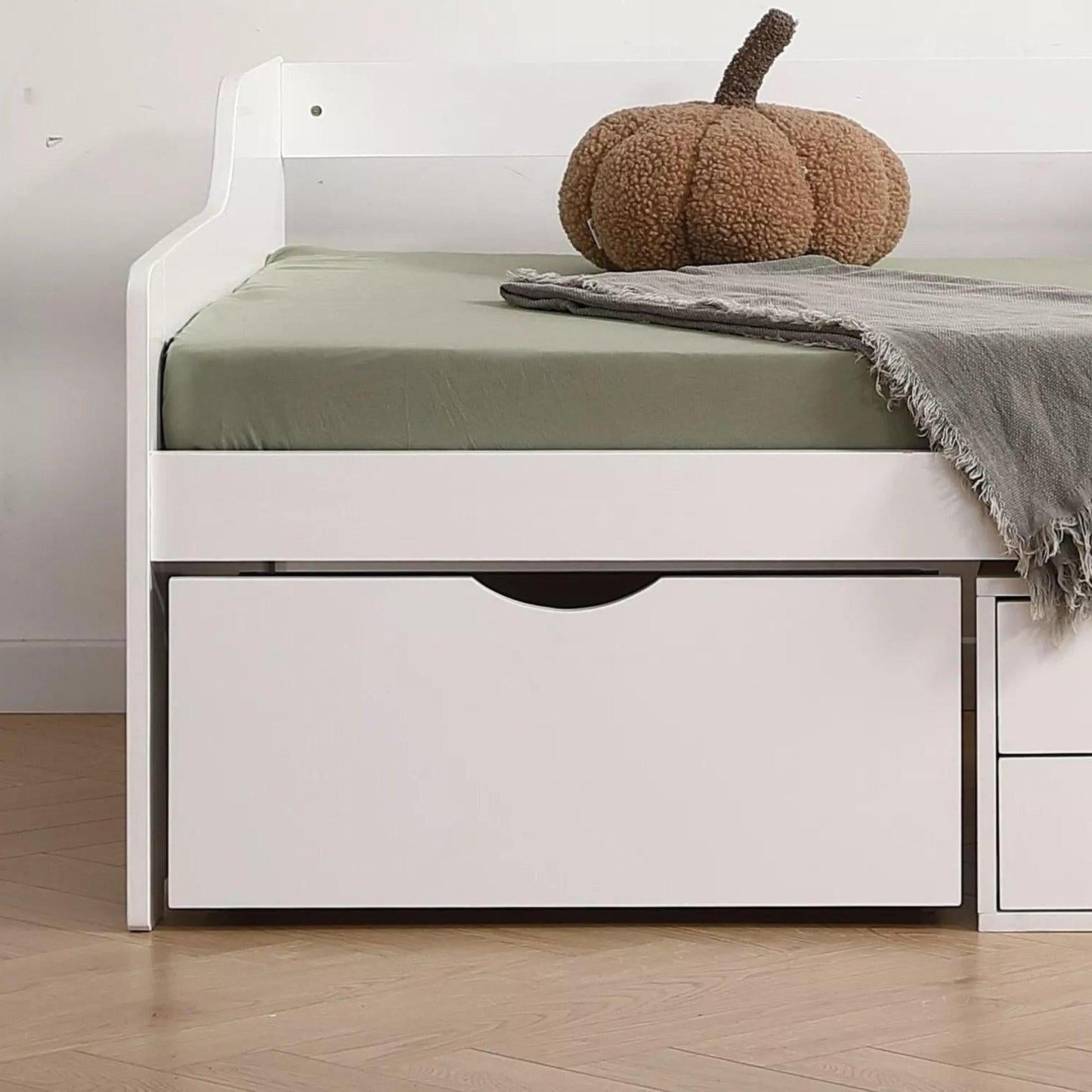 Amani London Day Storage Bed - White-Dreamy Nursery