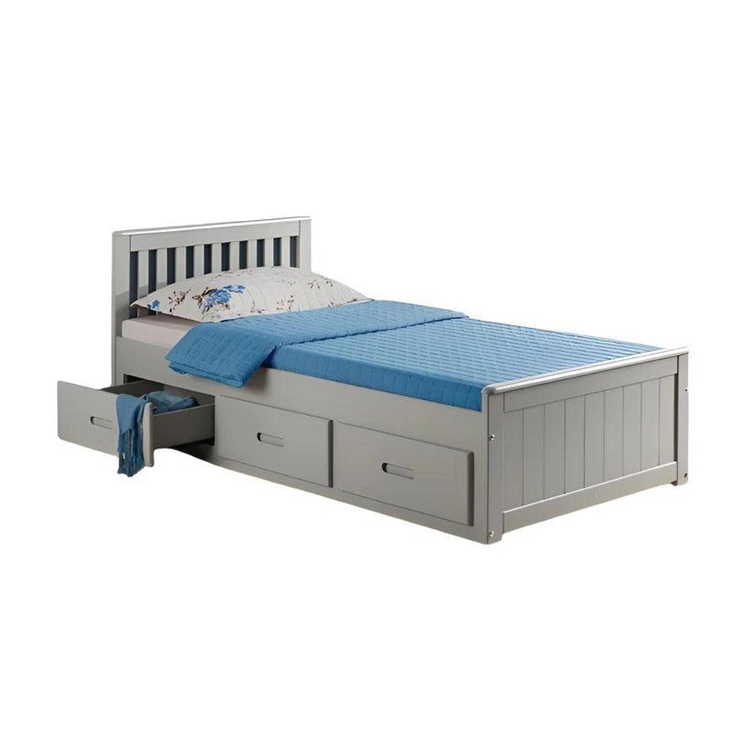 Amani Mission Single Bed - Grey-Dreamy Nursery