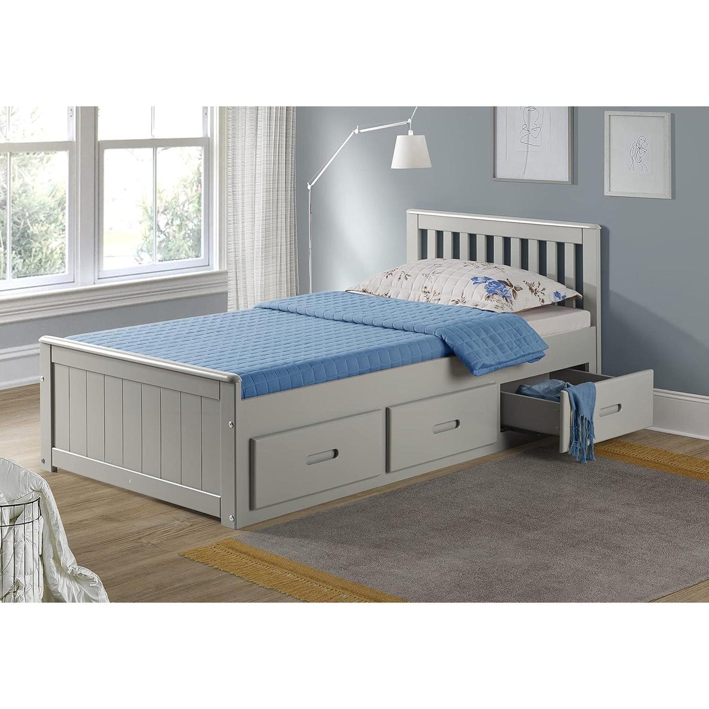 Amani Mission Single Bed - Grey-Dreamy Nursery