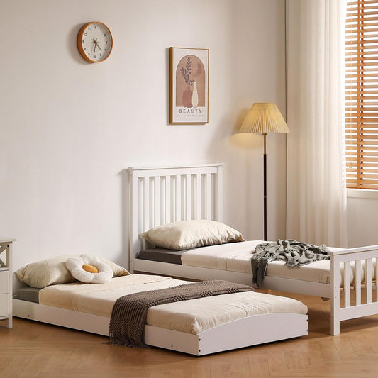 Amani Oxford Single Bed - White-Dreamy Nursery