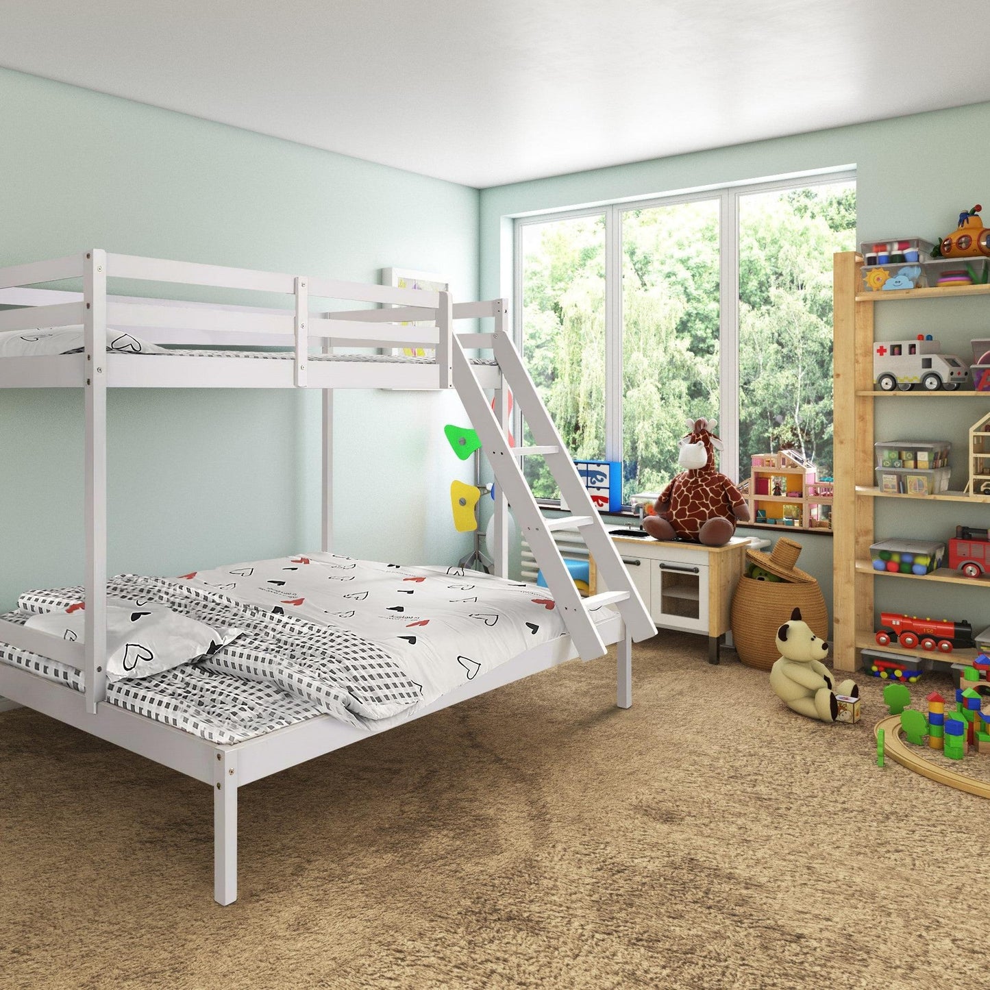 Amani Surrey Triple Bunk Bed - White (3ft over 4ft)-Dreamy Nursery