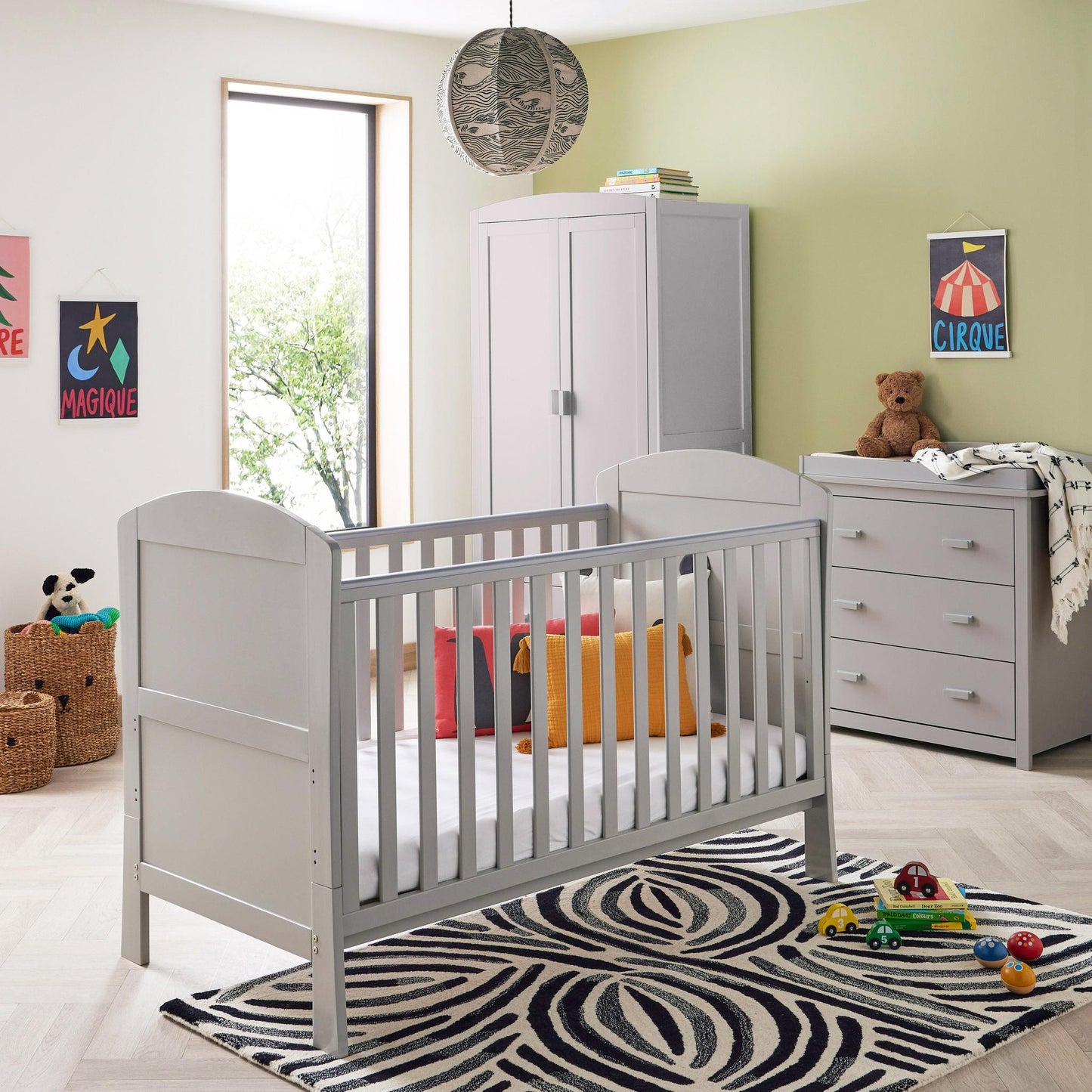 Babymore Aston 3 Piece Nursery Room Set - Grey-Dreamy Nursery