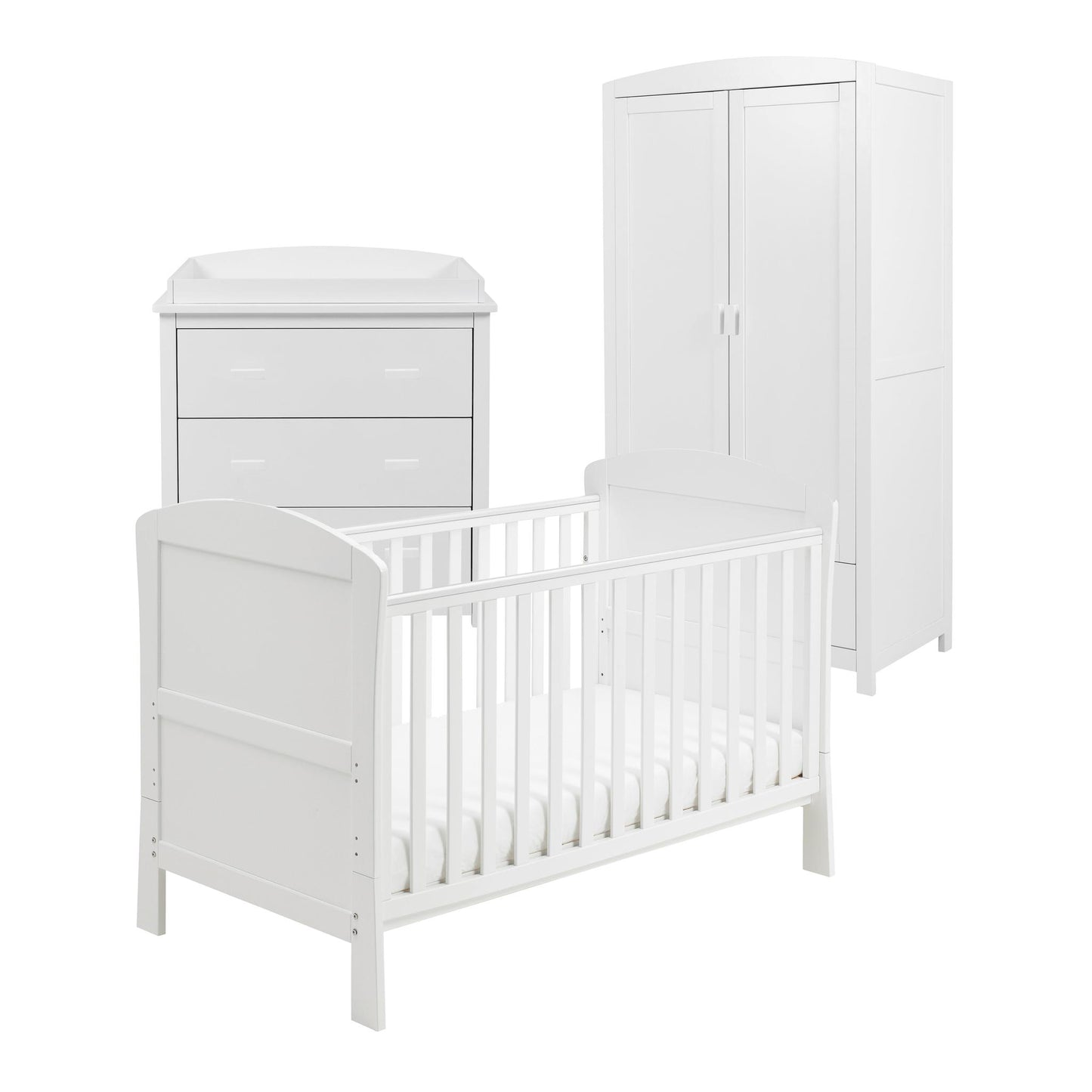 Babymore Aston 3 Piece Nursery Room Set - White-Dreamy Nursery