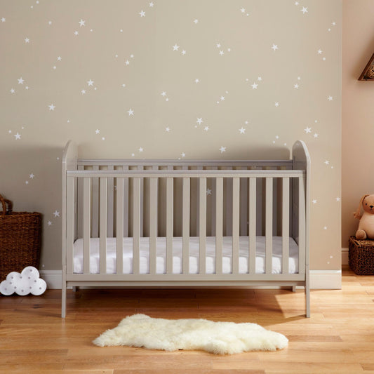 Babymore Aston Drop Side Cot Bed – Grey-Dreamy Nursery