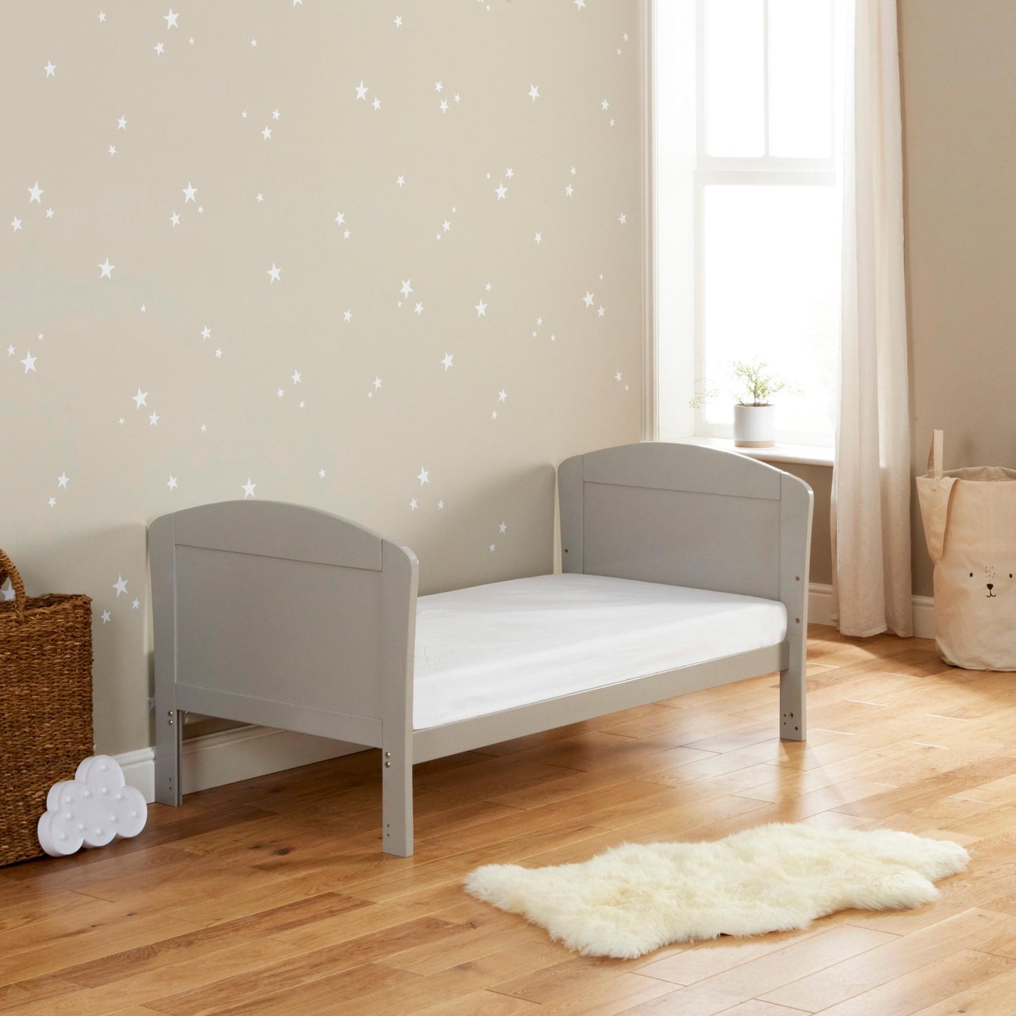 Babymore Aston Drop Side Cot Bed – Grey-Dreamy Nursery