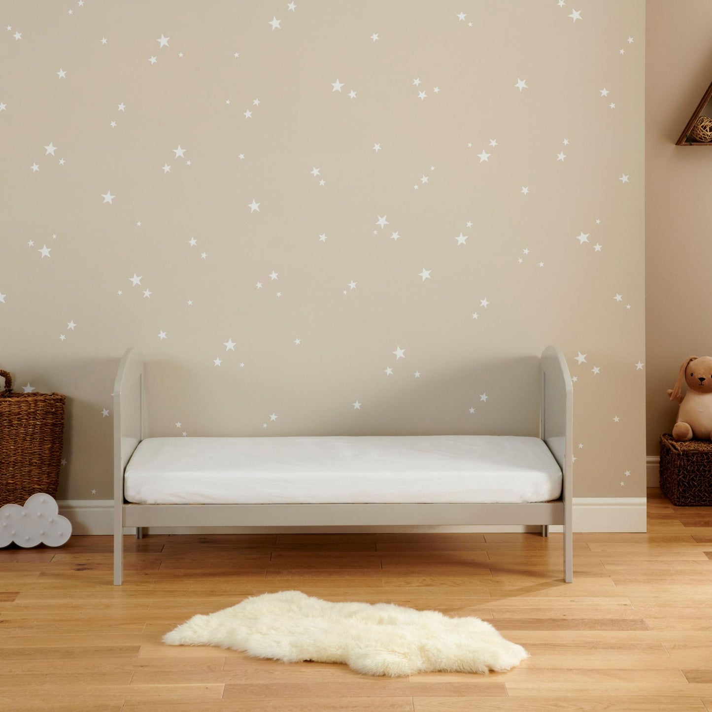 Babymore Aston Drop Side Cot Bed – Grey-Dreamy Nursery