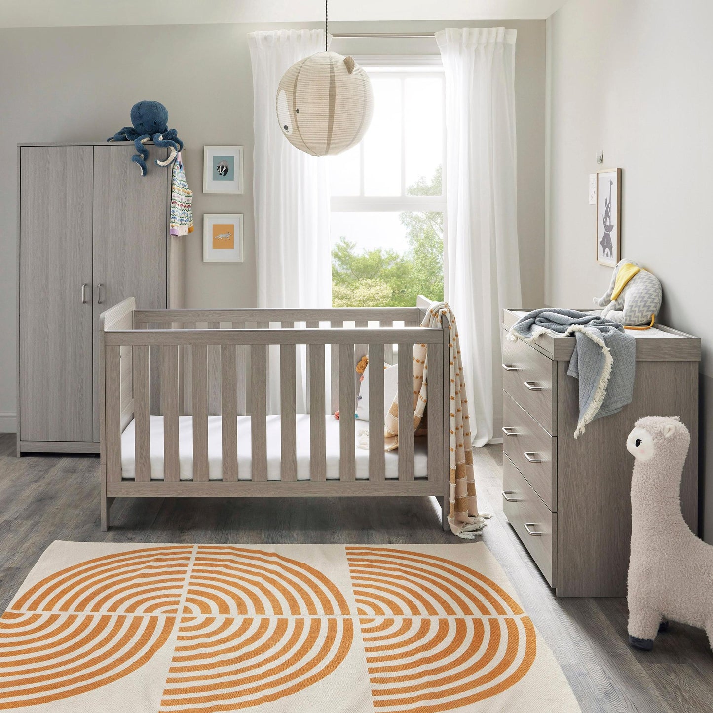Babymore Caro 3 Piece Nursery Furniture Set – Grey Wash-Dreamy Nursery