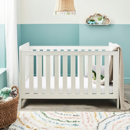 Babymore Caro Cot Bed – White Wash-Dreamy Nursery