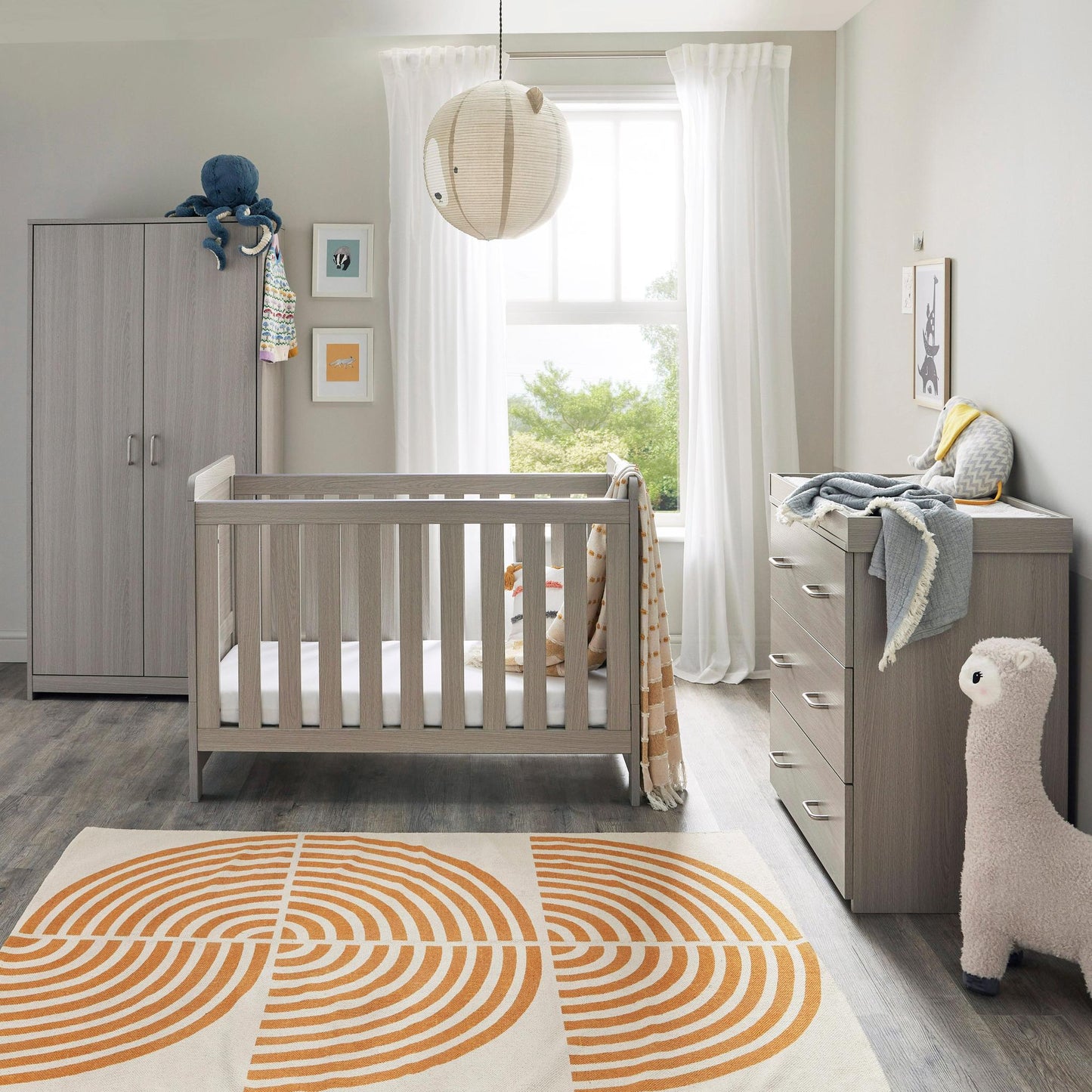 Babymore Caro Mini 3 Piece Room Set - Grey Wash-Dreamy Nursery