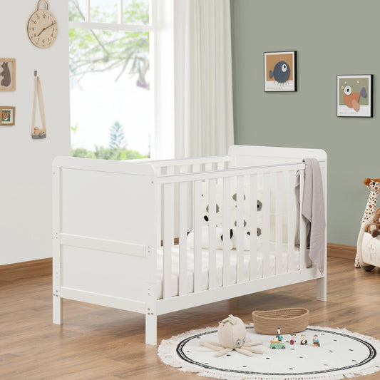 Babymore Caro Urban Cot Bed – White-Dreamy Nursery