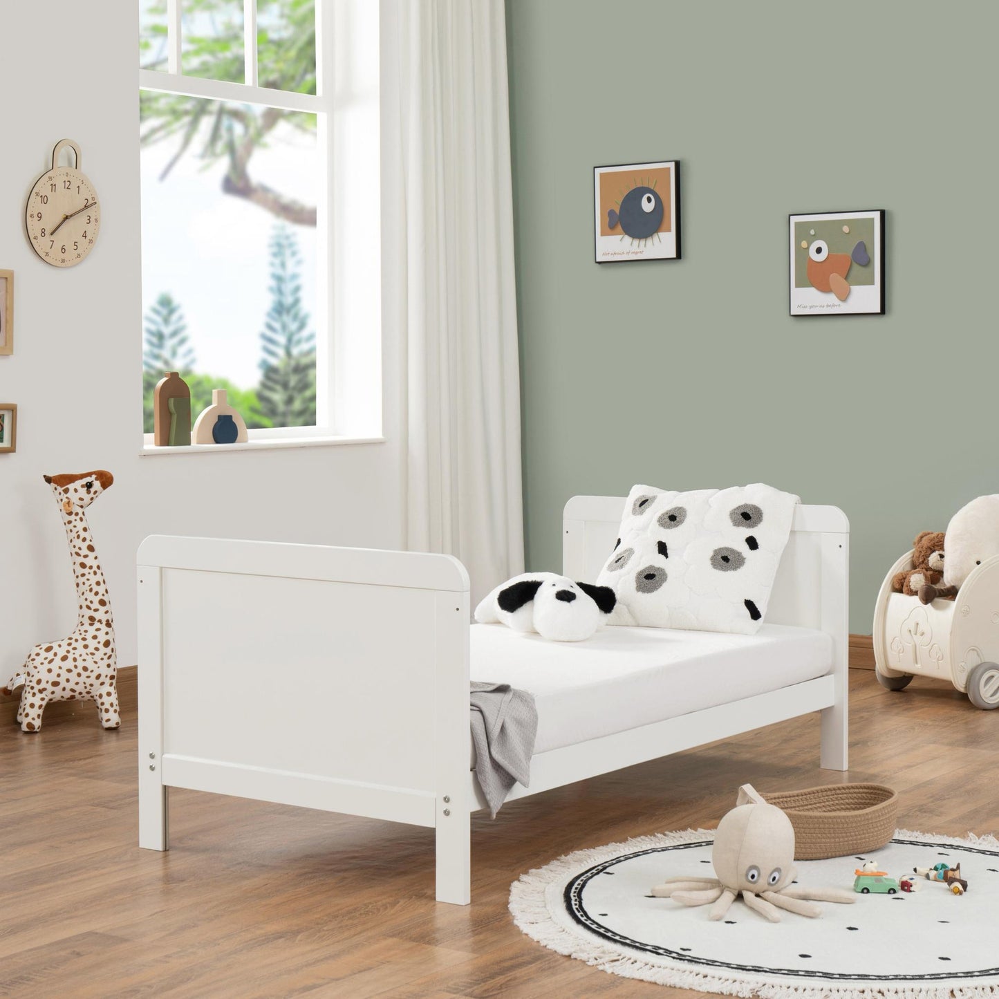 Babymore Caro Urban Cot Bed – White-Dreamy Nursery