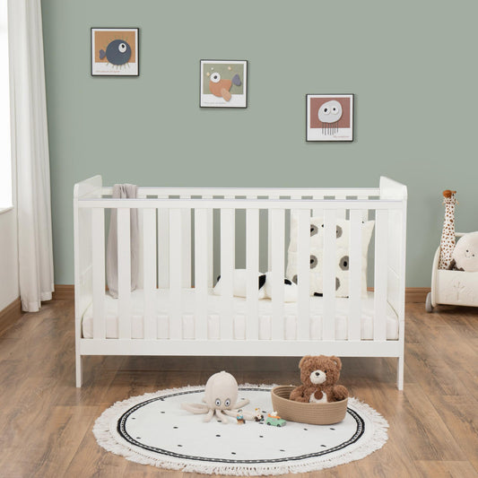 Babymore Caro Urban Cot Bed – White-Dreamy Nursery