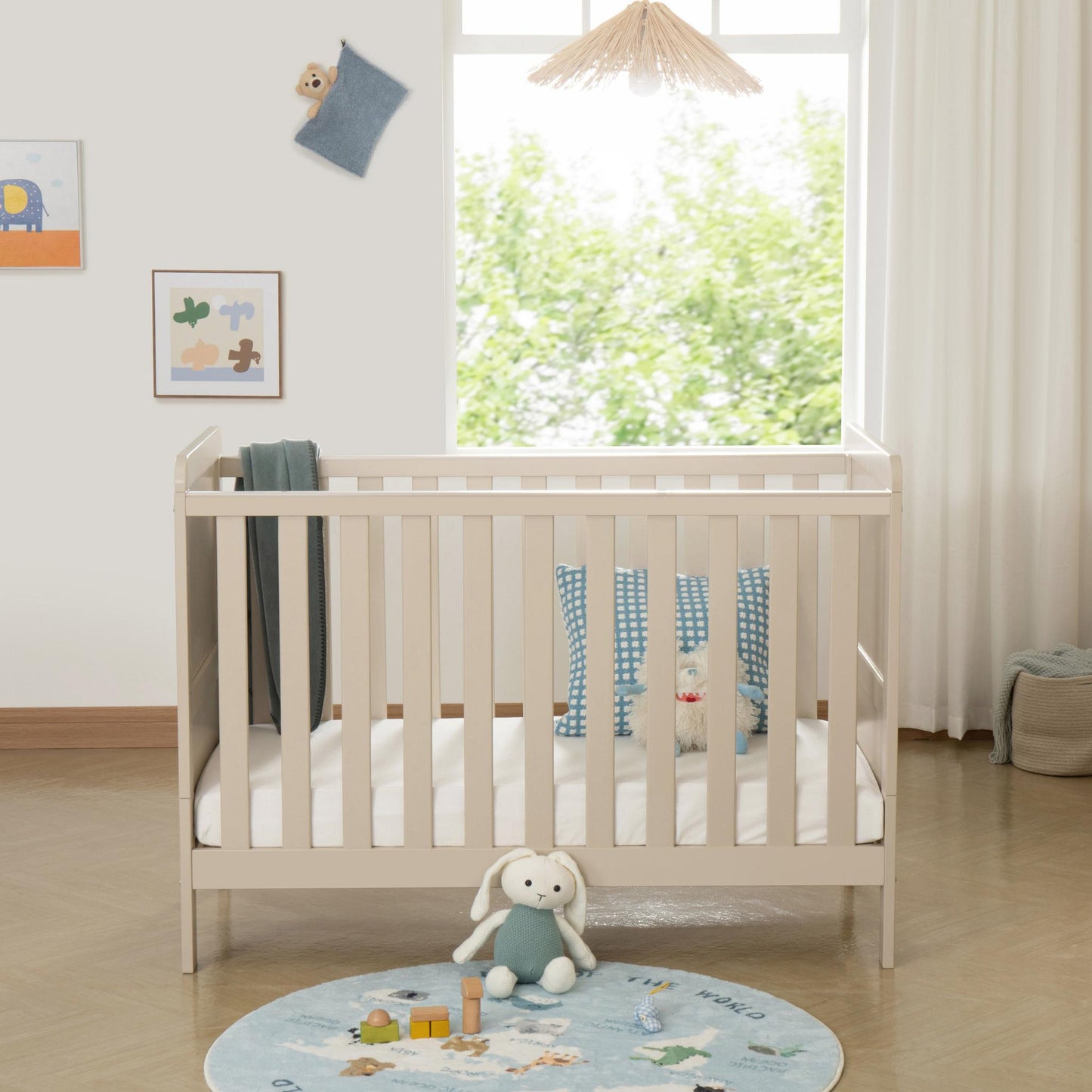 Babymore Caro Urban Mini Cot Bed - Cashmere-Dreamy Nursery
