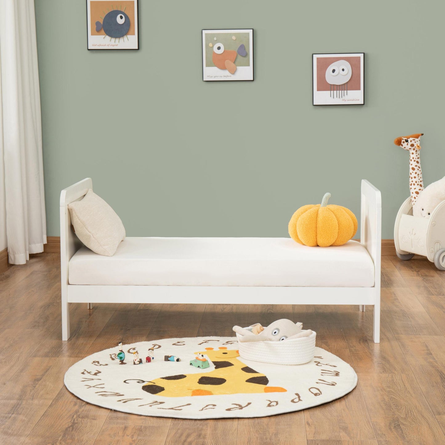 Babymore Caro Urban Mini Cot Bed - White-Dreamy Nursery