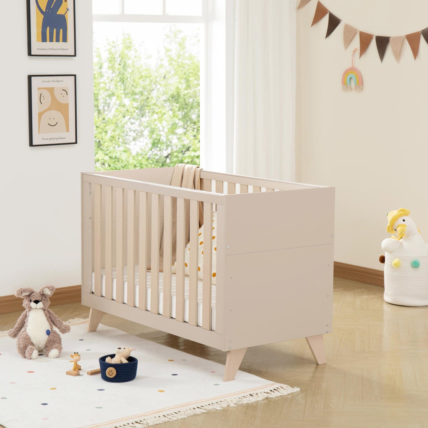 Babymore Dante Mini Cot Bed - Cashmere-Dreamy Nursery