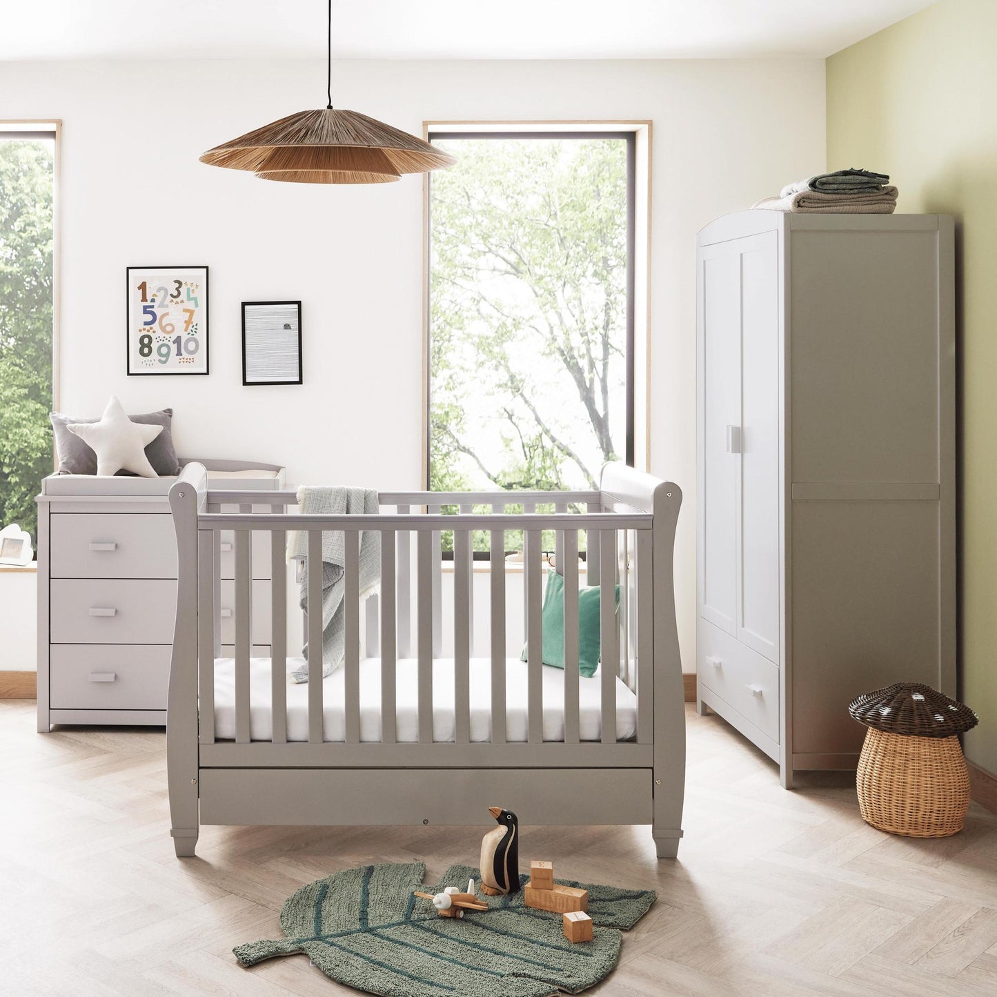 Babymore Eva Mini 3 Piece Nursery Room Set - Grey-Dreamy Nursery